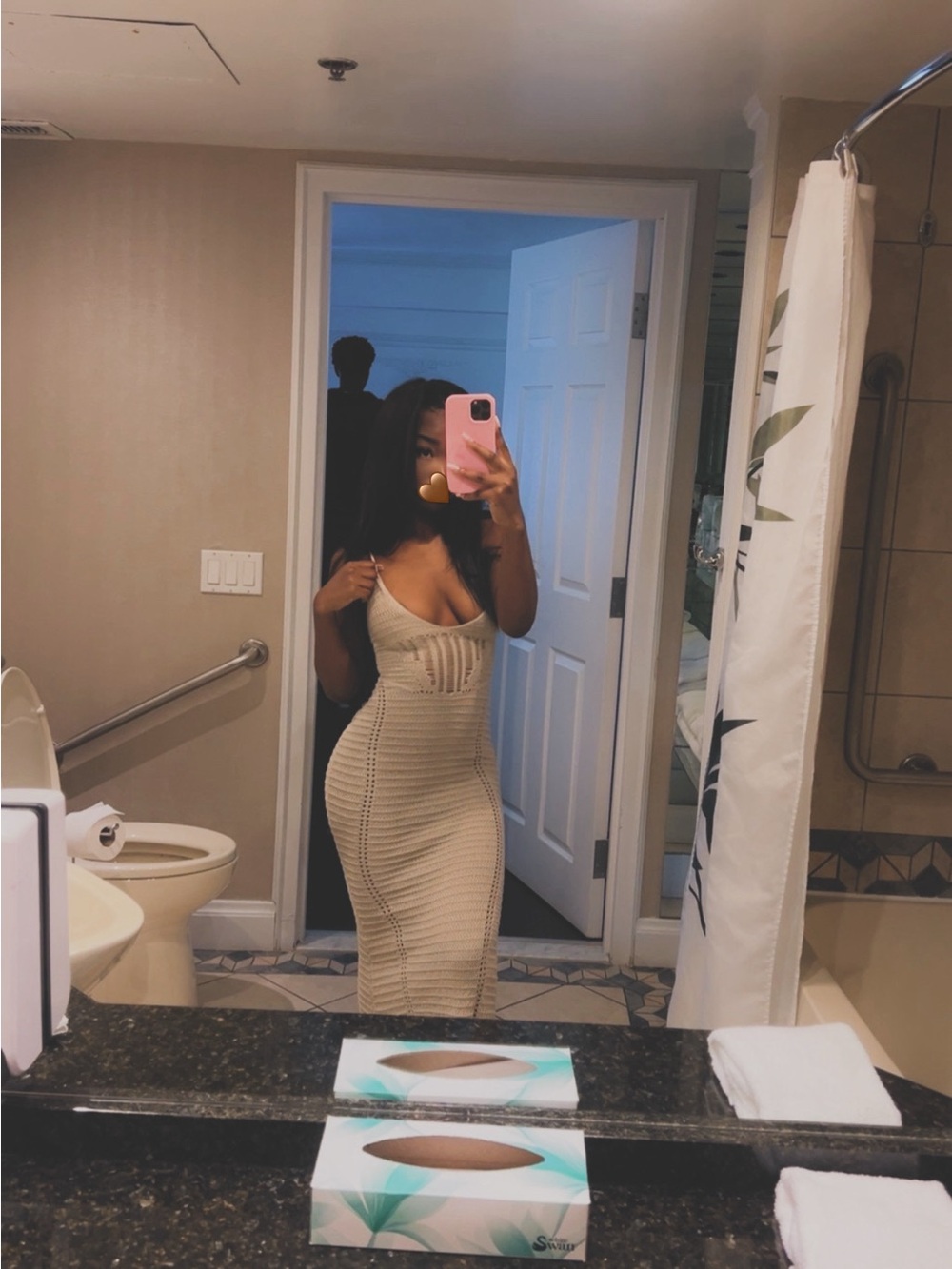 Fashion Nova Beige Knit Bodycon Shower Curtain
